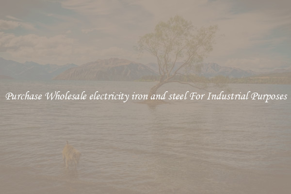 Purchase Wholesale electricity iron and steel For Industrial Purposes
