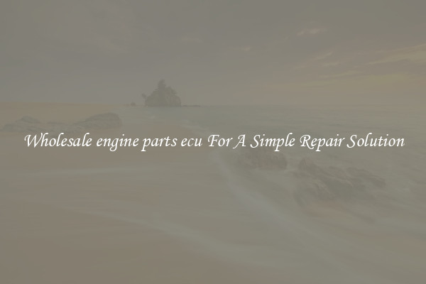 Wholesale engine parts ecu For A Simple Repair Solution