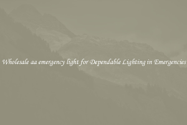 Wholesale aa emergency light for Dependable Lighting in Emergencies