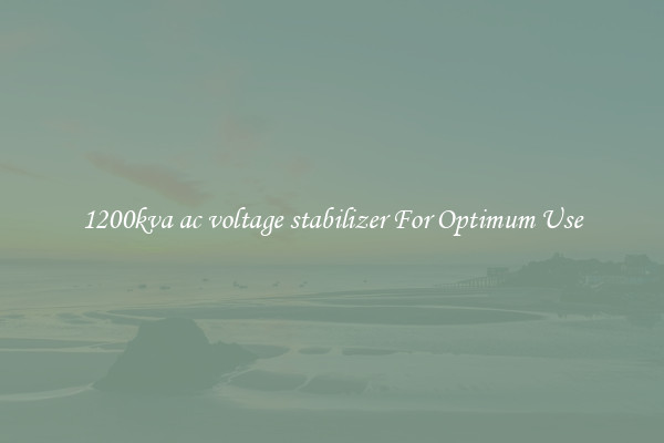 1200kva ac voltage stabilizer For Optimum Use