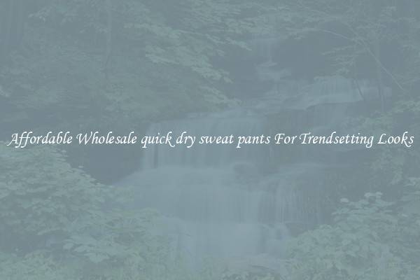 Affordable Wholesale quick dry sweat pants For Trendsetting Looks