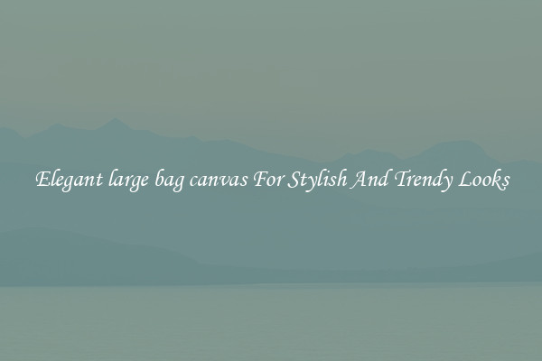 Elegant large bag canvas For Stylish And Trendy Looks
