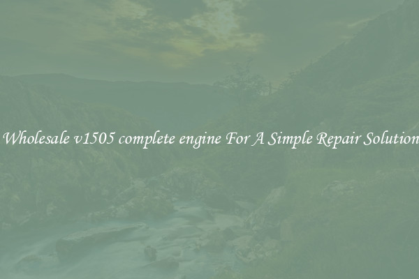 Wholesale v1505 complete engine For A Simple Repair Solution